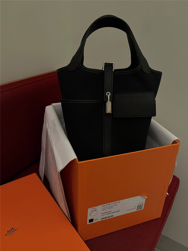 包包开箱｜爱马仕 Picotin Cargo黑银