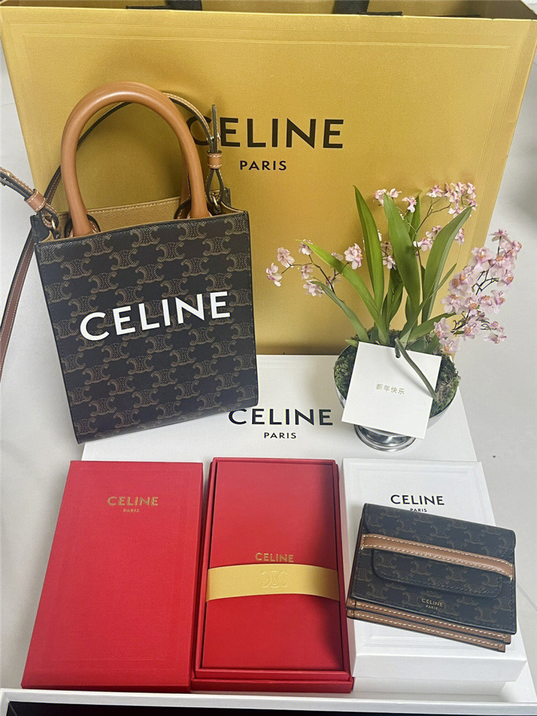 Celine mini托特包和钱包太美了