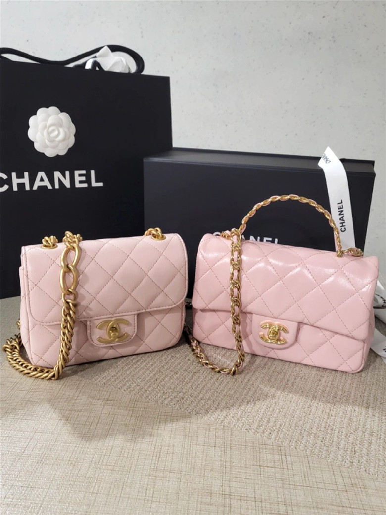 chanel 23s 金屬手柄vs雙鏈方胖子