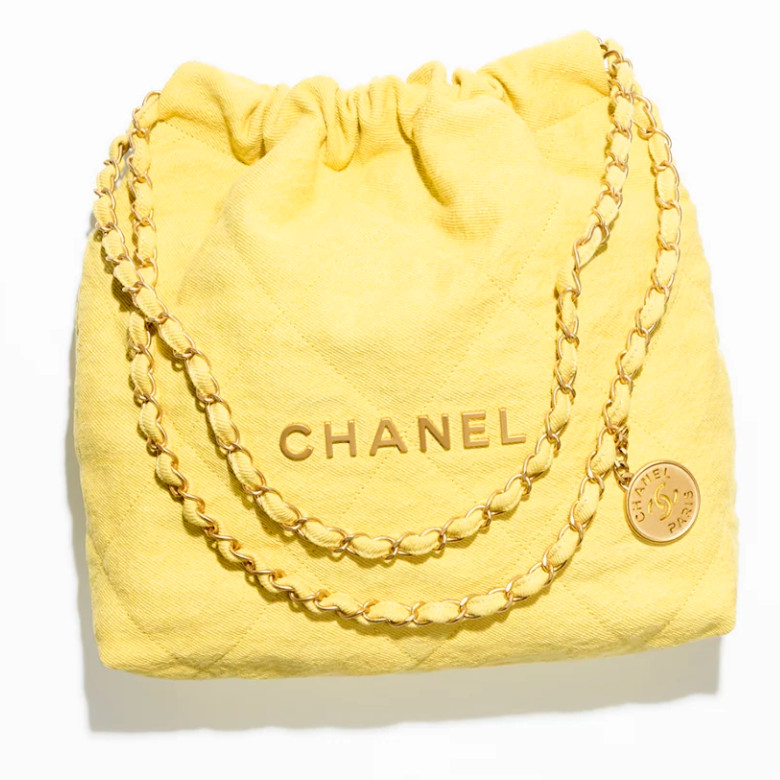 Chanel AS3260 土耳其蓝 水洗丹宁 22小号手袋 25早春走绣帆布垃圾袋